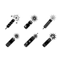 Festive Firecracker and Linocut Silhouette Design vector