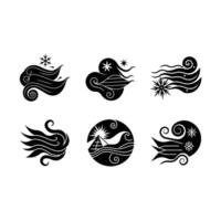 Chilly Breeze Icon - and Linocut Silhouette Design vector