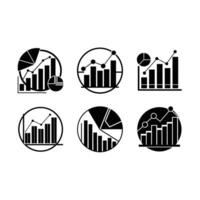 Analytics Chart and Linocut Silhouette Design vector