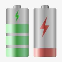 Charged and discharged abstraction. Battery charge. Battery charge indicator icons. vector