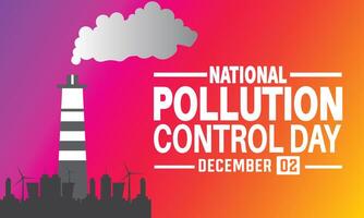 National Pollution control day is observed every year on December 2. Forest or Vehicle Problems in Template design. Banner, poster, card, background vector