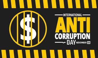 illustration on the theme of International Anti Corruption day observed each year on December 09th across the globe. vector
