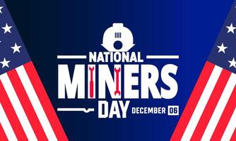National Miners Day. Mining hammer, project helmet with lights and mining cart. 3d , perfect for business, events, websites and social media vector