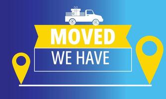 We are moving from one address to another address - minimalistic flyer template with place for new company office shop location address. Template for poster flyer with new address after relocation. vector