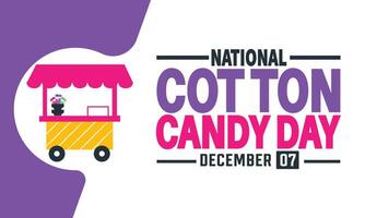 National Cotton Candy Day observe every year December vector
