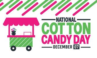 National Cotton Candy Day background. Design with gradient cotton candy cart. design illustration. vector