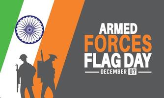 December is Armed Forces Day WITH INDIAN FLAG background illustration vector