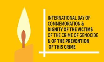 December is international day of commemoration and dignity of the victims of the crime. Holiday concept. Template for , background, Greeting Card, Poster design with text inscription, vector