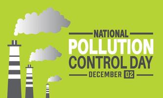 December Is National Pollution Control Day Background Design Template For poster,banner,card, illustration vector