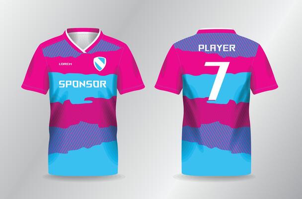 abstract grudge blue and pink sport uniform for jersey mockup template