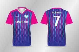 abstract blue and pink pattern sport uniform for jersey mockup template vector