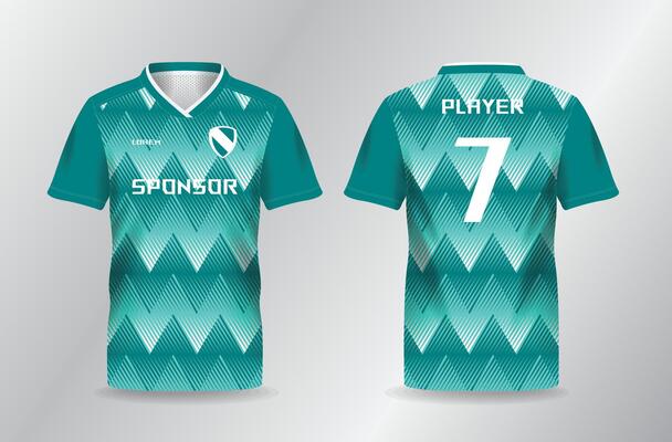 zig zag turquoise pattern sport jersey for football and soccer shirt template