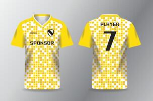 square dotted pattern abstract yellow sport jersey design template vector