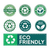 Eco friendly label design set vector