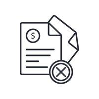unpaid bill icon. .Editable stroke.linear style sign for use web design,logo.Symbol illustration. vector