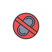 no medicine icon. .Editable stroke.linear style sign for use web design,logo.Symbol illustration. vector