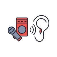 active listening icon. .Editable stroke.linear style sign for use web design,logo.Symbol illustration. vector