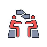Negotiation icon. .Editable stroke.linear style sign for use web design,logo.Symbol illustration. vector