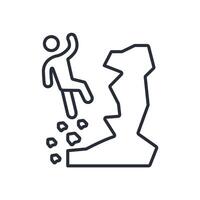 falling icon. .Editable stroke.linear style sign for use web design,logo.Symbol illustration. vector