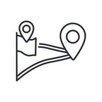 route icon. .Editable stroke.linear style sign for use web design,logo.Symbol illustration. vector