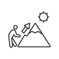 mountains climbing icon. .Editable stroke.linear style sign for use web design,logo.Symbol illustration. vector