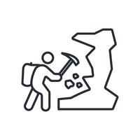 alpinist icon. .Editable stroke.linear style sign for use web design,logo.Symbol illustration. vector