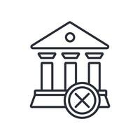 Bankruptcy icon. .Editable stroke.linear style sign for use web design,logo.Symbol illustration. vector