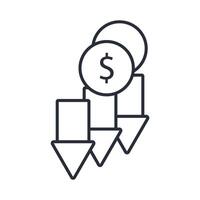 unprofitable icon. .Editable stroke.linear style sign for use web design,logo.Symbol illustration. vector