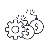 Debt Management icon. .Editable stroke.linear style sign for use web design,logo.Symbol illustration. vector