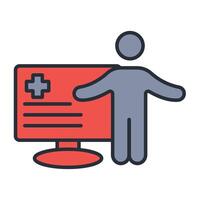online medical icon. .Editable stroke.linear style sign for use web design,logo.Symbol illustration. vector
