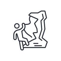 climbing icon. .Editable stroke.linear style sign for use web design,logo.Symbol illustration. vector