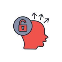 open minded icon. .Editable stroke.linear style sign for use web design,logo.Symbol illustration. vector