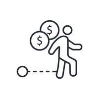 Debt icon. .Editable stroke.linear style sign for use web design,logo.Symbol illustration. vector