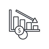 decline icon. .Editable stroke.linear style sign for use web design,logo.Symbol illustration. vector