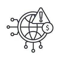 bad economy icon. .Editable stroke.linear style sign for use web design,logo.Symbol illustration. vector