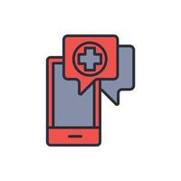 medical apps icon. .Editable stroke.linear style sign for use web design,logo.Symbol illustration. vector