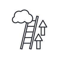 up stairs icon. .Editable stroke.linear style sign for use web design,logo.Symbol illustration. vector