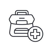first aid kit icon. .Editable stroke.linear style sign for use web design,logo.Symbol illustration. vector