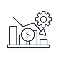 financial crisis icon. .Editable stroke.linear style sign for use web design,logo.Symbol illustration. vector