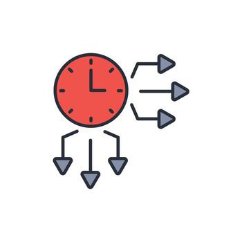 Time management icon. .Editable stroke.linear style sign for use web design,logo.Symbol illustration. vector