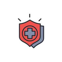 health insurance icon. .Editable stroke.linear style sign for use web design,logo.Symbol illustration. vector