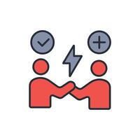 conflict resolution icon. .Editable stroke.linear style sign for use web design,logo.Symbol illustration. vector