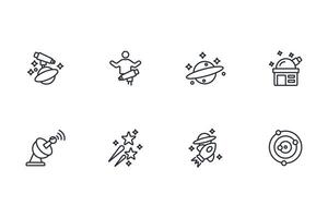 Astronomy icon set..Editable stroke.linear style sign for use web design,logo.Symbol illustration. vector
