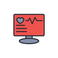monitor medical icon. .Editable stroke.linear style sign for use web design,logo.Symbol illustration. vector