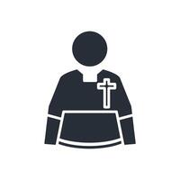 priest icon. .Editable stroke.linear style sign for use web design,logo.Symbol illustration. vector