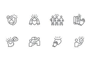 Trust icon set..Editable stroke.linear style sign for use web design,logo.Symbol illustration. vector