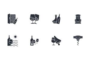 Wine icon set..Editable stroke.linear style sign for use web design,logo.Symbol illustration. vector