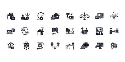 working from home icon set..Editable stroke.linear style sign for use web design,logo.Symbol illustration. vector