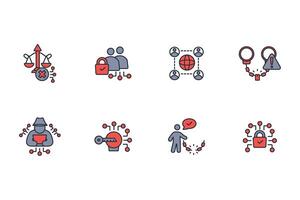 Dark web icon set..Editable stroke.linear style sign for use web design,logo.Symbol illustration. vector