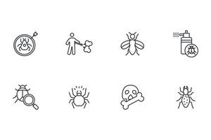 Pest control icon set..Editable stroke.linear style sign for use web design,logo.Symbol illustration. vector